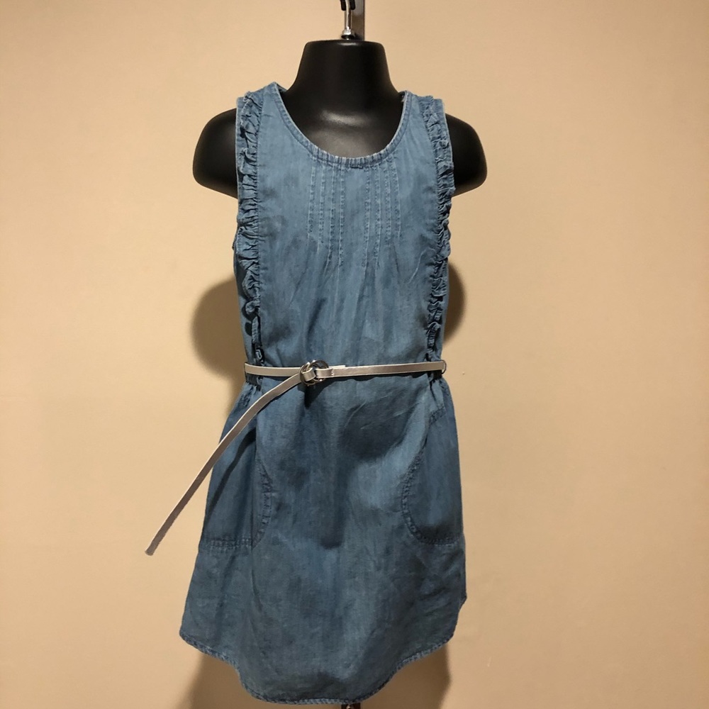 Joe Fresh Girls Denim Style Dress with Silver Belt